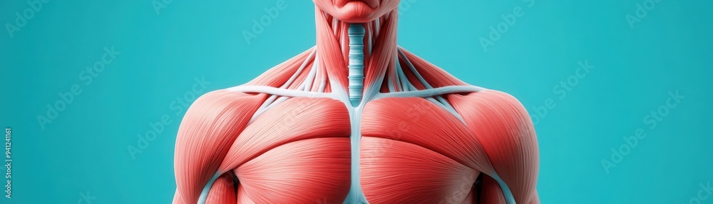 Nectorals Muscular anatomy of the human chest, highlighting pectorals and ...