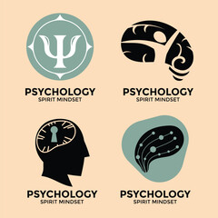 Set of collection Psychology and Therapy Emblem Idea Design