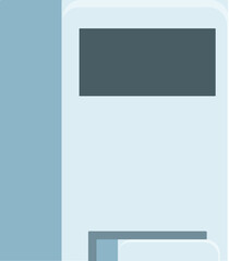 Poster - Modern payment terminal accepting a contactless payment in a blue and white design
