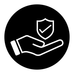 Wall Mural - hand with sheild icon png