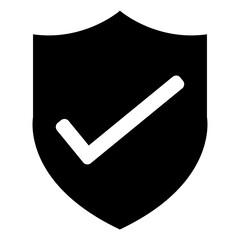 Wall Mural - check mark icon on sheild