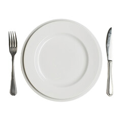 fork and knife on white plate