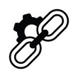 © Creative studio  - An icon representing link configuration, combining chain links and a gear symbol