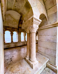 Sticker - The carved stone gallery of the Fisherman's Bastion, Budapest, Hungary