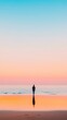 © Khritthithat - A lone figure on a deserted beach at sunrise, practicing yoga, their movements slow and deliberate, symbolizing mindfulness in the face of overwhelming sadness