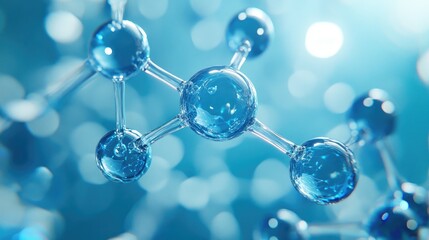 Poster - 3D illustration of an abstract molecular structure representing scientific or medical themes suitable for various educational and informational purposes