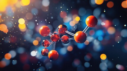 Poster - 3D illustration of an abstract molecular structure