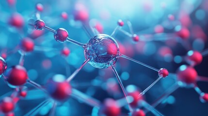 Poster - 3D illustration of an abstract molecular structure