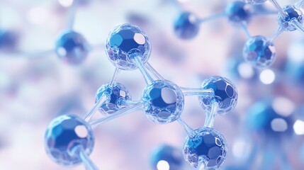 Poster - 3D illustration of an abstract molecular structure representing scientific or medical themes suitable for various educational and informational purposes