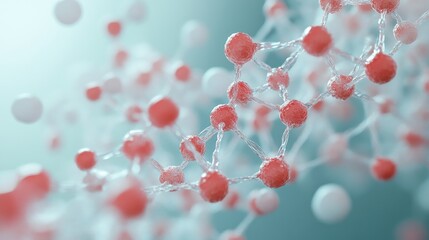 Poster - 3D illustration of an abstract molecular structure representing scientific or medical themes suitable for various educational and informational purposes