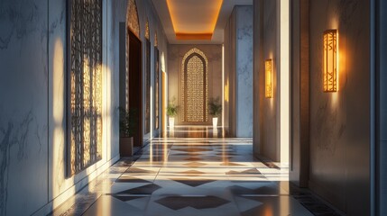 Poster - 3D Render of a Corridor