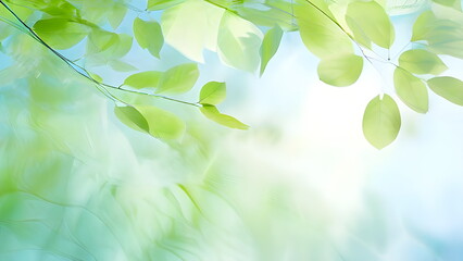 breeze through green leaves