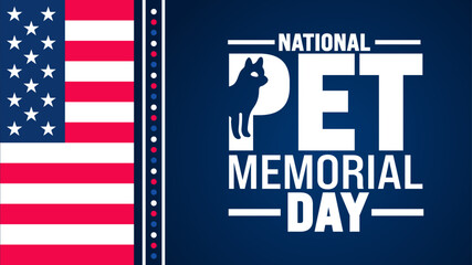 Wall Mural - National Pet Memorial Day background or banner design template. Holiday concept. Template for background, banner, card, poster, placard, design template with unique shapes with standard color.