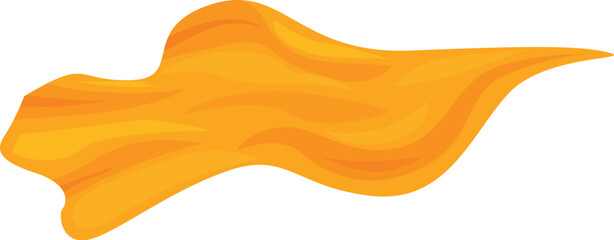 Poster - yellow silk fabric flowing in the wind, isolated on white background