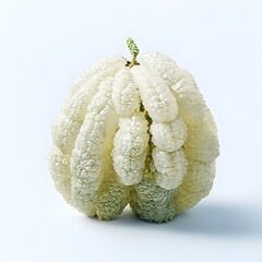 white mulberry fruit isolated on white background