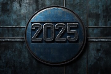 Poster - A concept for the new year of 2025 with a selective focus and copy space.