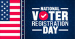 © Neelrong - national voter registration day background or banner design template. Holiday concept. Template for background, banner, card, poster, placard, design template with unique shapes with standard color.