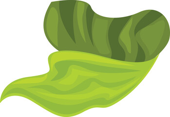 Poster - Green leaf forming an abstract shape, waving in the air