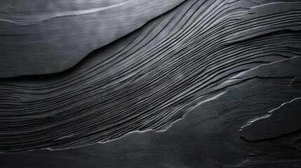 Wall Mural -   A close-up image of black wood with a wave-like texture, resembling black paint