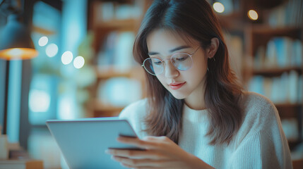 Focused businesswoman balancing mobile phone usage with laptop work for efficient multitasking and digital communication in a professional environment