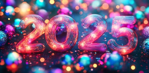 New Year celebrations are made more festive with the festive colors and charm of 2025 numbers