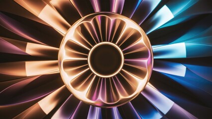 Poster - Abstract 3D Render of Circular Light Background