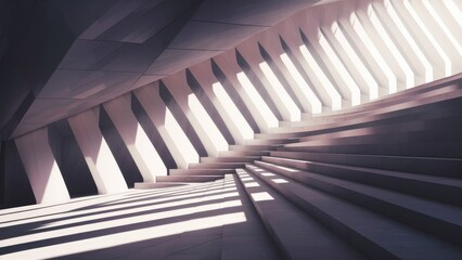 Poster - abstract architectural background with light and shadow in 3d rendering and illustration.