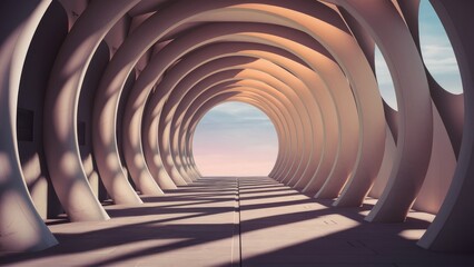 Poster - abstract architectural background with light and shadow in 3d rendering and illustration.