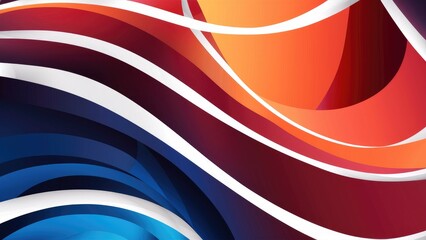 Poster - Abstract Background with Flowing White Curves