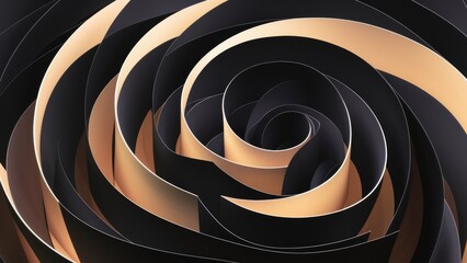 Poster - Abstract Black Curvy 3D Shape - Modern Background Design - 3D Rendering
