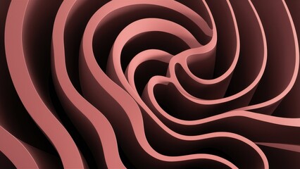Poster - Abstract Black Curvy 3D Shape - Modern Background Design - 3D Rendering