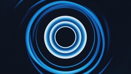 Poster -  Abstract Blue Gradient on Black Background Featuring Light Filter Technology Design