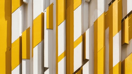 Poster - Abstract Geometric Background with Yellow and White Textured Design