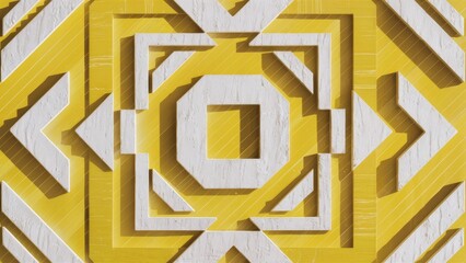 Poster - Abstract Geometric Background with Yellow and White Textured Design