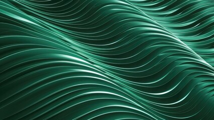 Poster - Abstract Green Wave Pattern Background