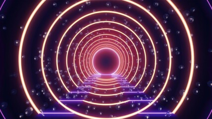 Poster - Abstract Light Particles for EDM Music Events with Neon Tunnel Background Loop