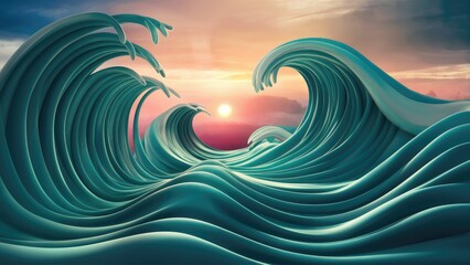 Poster - Abstract Waves Background for Greeting Cards and Commercial Use