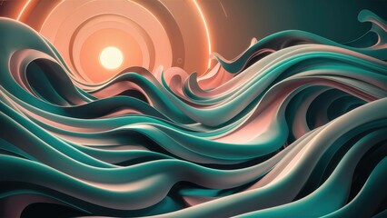 Poster - Abstract Waves Background for Greeting Cards and Commercial Use