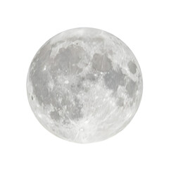 full moon in png isolated on transparent background, moon isolated in png