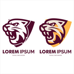 wildcat silhouette logo with shield