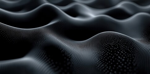 Poster - Abstract Dark Wavy Surface with Circular Texture