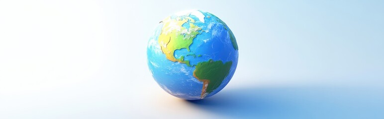 Poster - Glow of Earth in a 3D cartoon rendering on a white background
