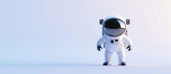 Aufkleber - Astronaut cartoon standing up in 3D cartoon rendering 3D illustration
