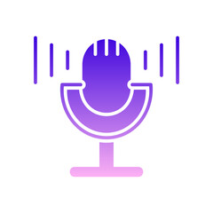 Poster - voice search icon with technology elements