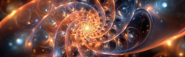 Poster - Beautiful mandala created through 3D cartoon rendering Abstract fractal shapes and patterns Infinite universe Mysterious psychedelic relaxation design Dynamic flowing natural forms Sacred geometry