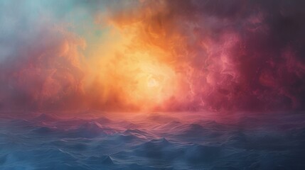 Wall Mural - Sunset Reflection on a Stormy Sea