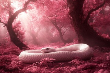 Rebirth for the New Year of 2025 is symbolized by a coiled snake in bloom.