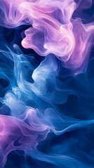 Wall Mural - An abstract fluid art painting featuring swirling shades of purple blue, creating a marble-like texture liquid gradient abstract background