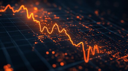 Aufkleber - A dynamic, glowing ECG line on a black background, with digital numbers indicating a heartbeat rate beside it.