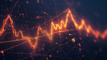 Aufkleber - A dynamic, glowing ECG line on a black background, with digital numbers indicating a heartbeat rate beside it.